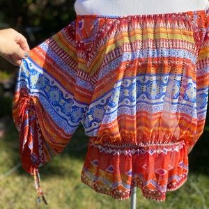 Multicolor Off The Shoulder Blouse